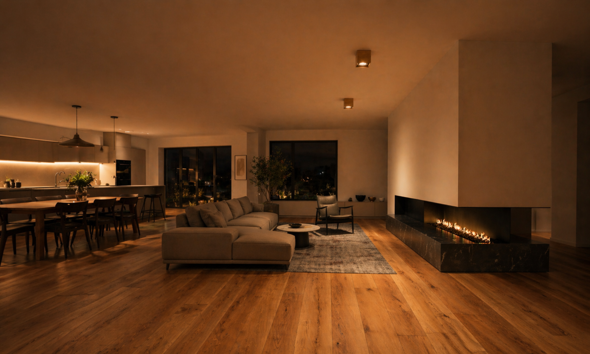 Elegant Trilum WoodLED Spot Single wooden spotlight integrated into a modern interior, combining natural wood craftsmanship with precise LED lighting for accent illumination and refined atmosphere.